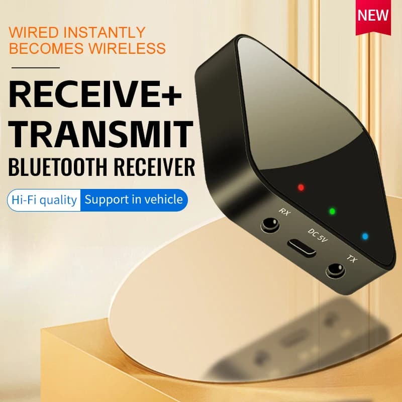 Ricevitore e trasmettitore Bluetooth 5.4 Adattatore audio wireless AUX da 3,5 mm Trasmettitore Bluetooth per cuffie TV per PC per auto