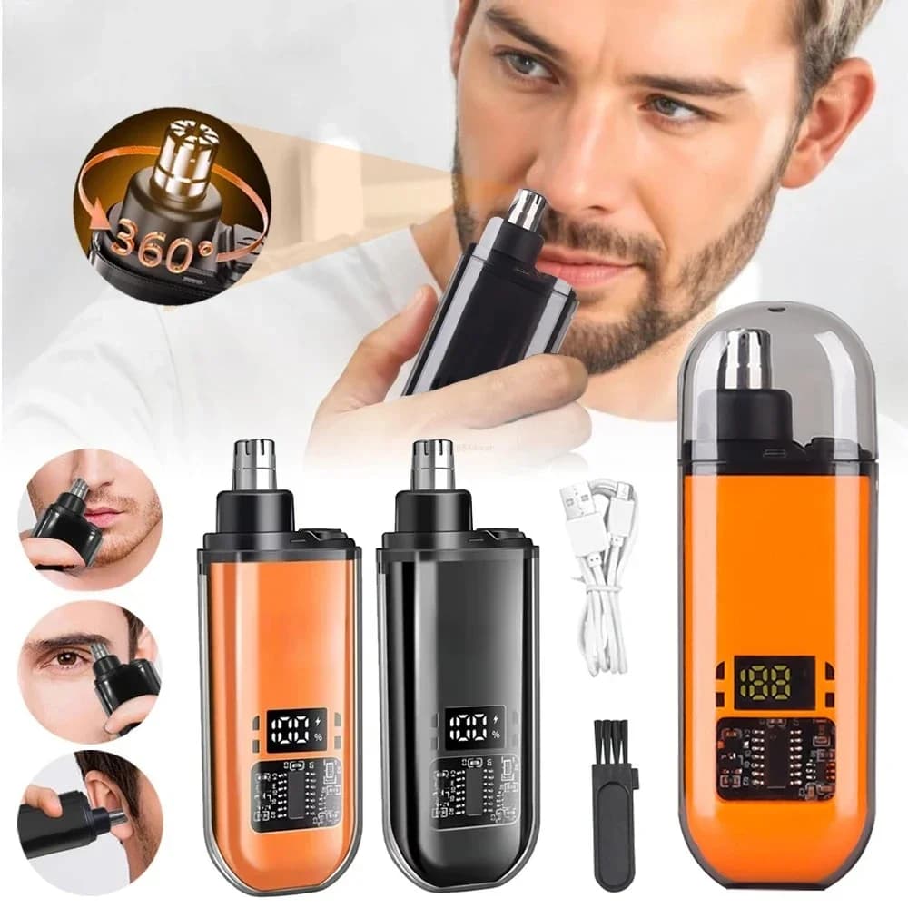 Mini Portable Electric Nose Hair Trimmer USB Rechargeable Beard Trimmer Painless Nose Trimmer Clipper For Men Daily Beauty Care