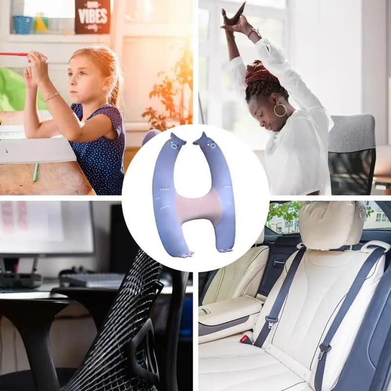 Cuscino da viaggio per bambini Cuscino da viaggio per poggiatesta a forma di H Cuscino per seggiolino auto Morbido per dormire Supporto per la testa per bambini Comodo cuscino di supporto per il corpo