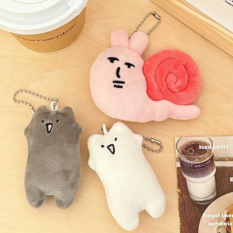 Cartone animato gatto peluche ciondolo animale carino farcito portachiavi borsa morbida portachiavi per auto artiglio macchina bambola cerimonia di laurea regalo