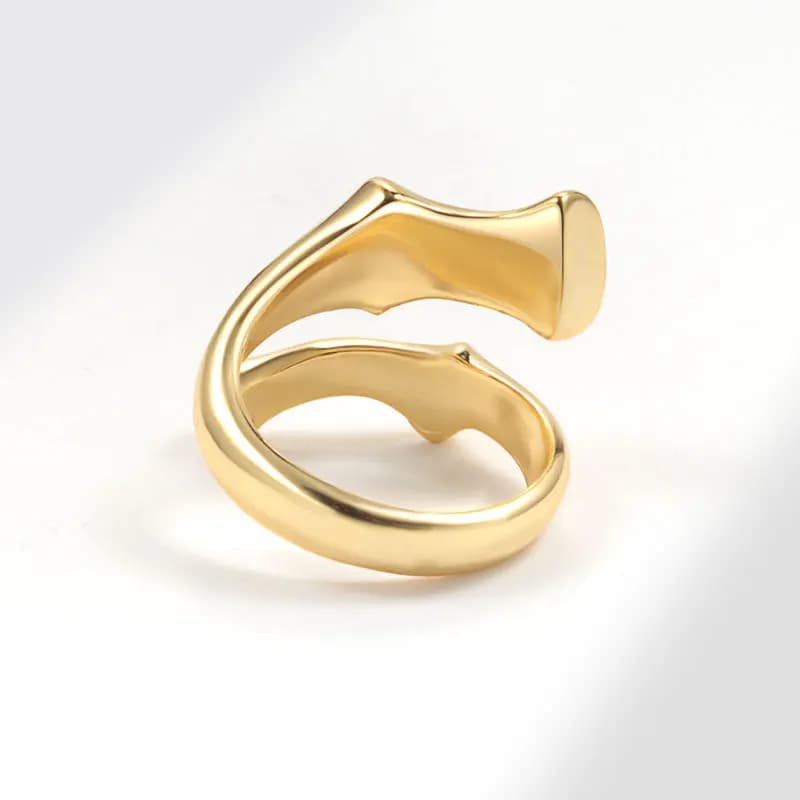 Anello Aperto Regolabile in Argento, Design Geometrico Trendy, Gioielli di Lusso per Ragazze, Accessori per Matrimoni e Coppie