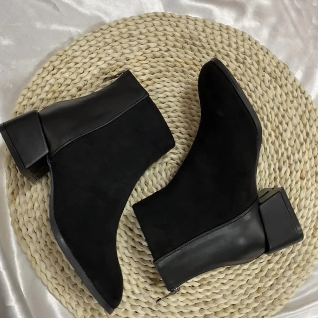 Nuove scarpe da donna Stivali moda Scarpe casual a punta in vera pelle scamosciata Stivaletti in peluche caldi invernali