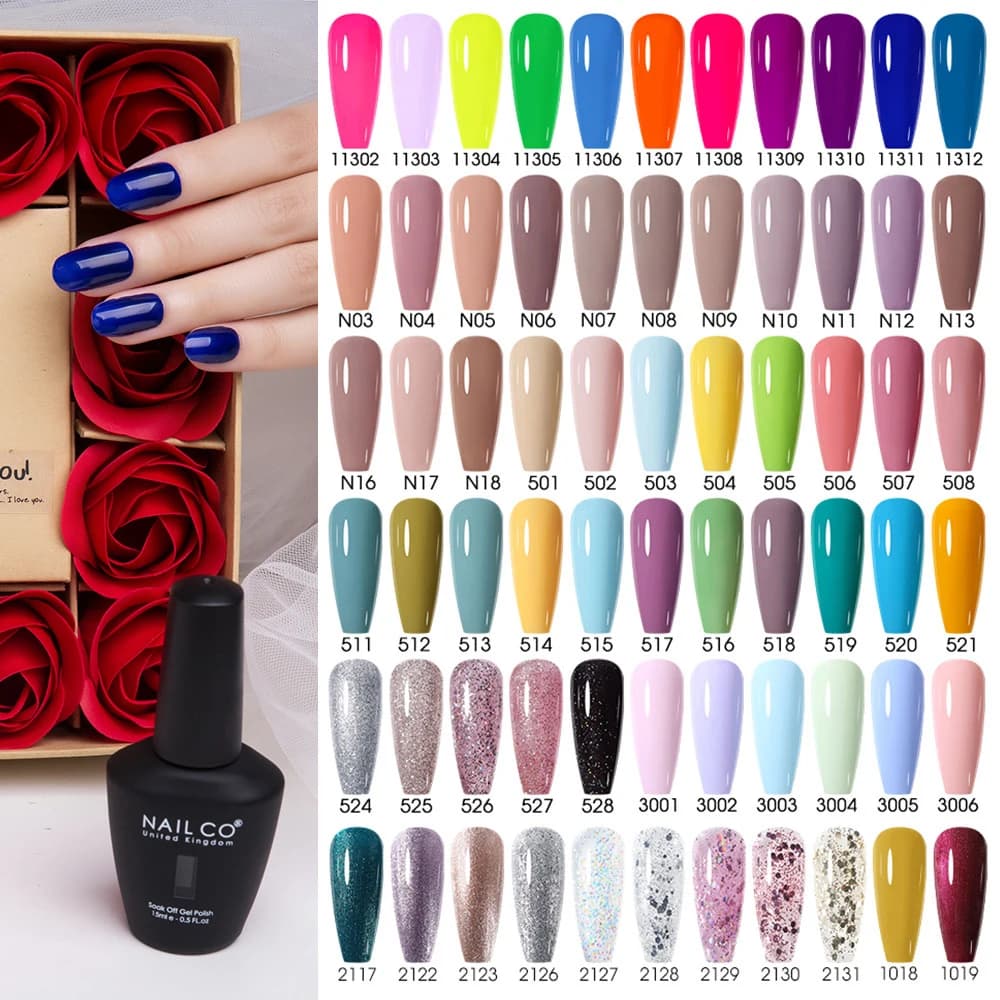 NAILCO 15ml Autunno Gel Smalto per unghie Serie di colori nudi Vernis Manicure UV e LED Unghie Gel Nail Art Ibrido Rosa Rosso Gellak Design Set
