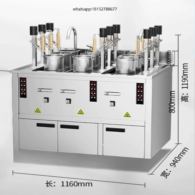 Timing Lift-up Gas and Electric Noodle Cooker Commercial Pasta Cooking Machine