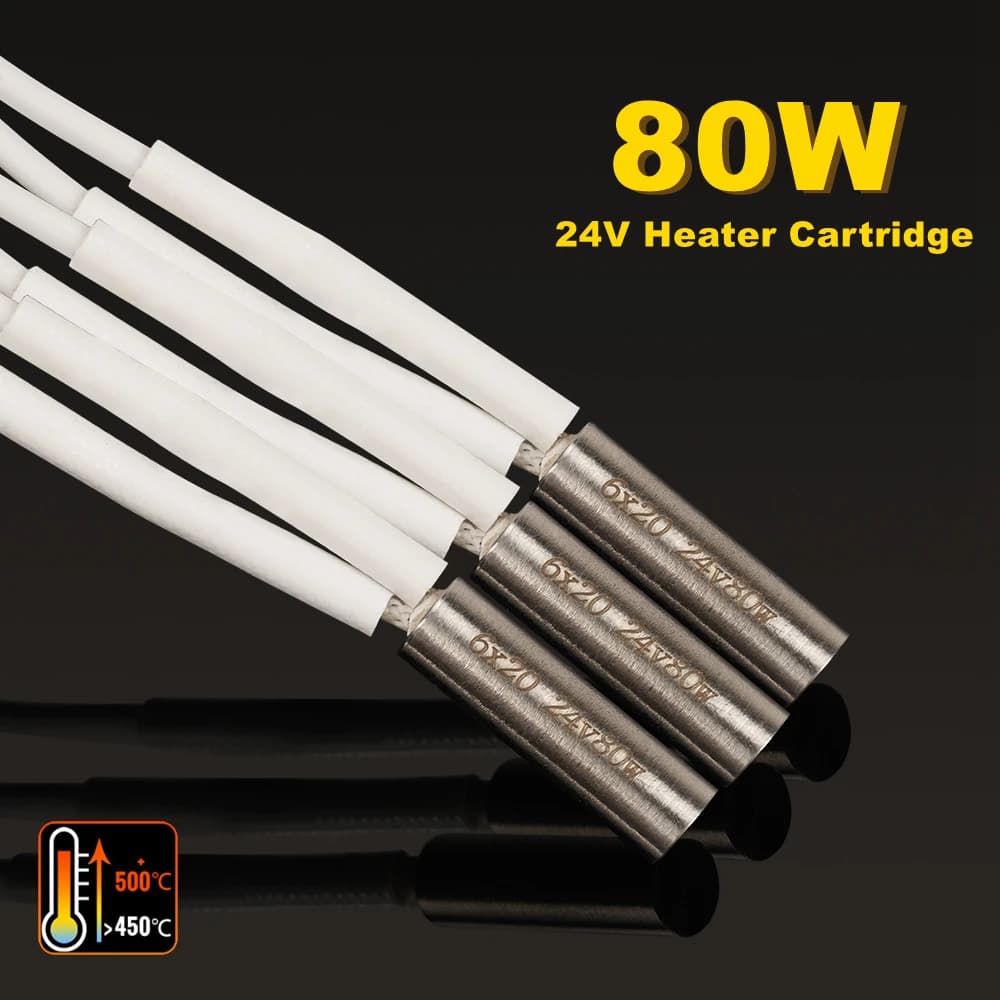 Torlipy Nuovo 24V 80W Cartuccia Riscaldatore Tubo di Riscaldamento Rapido Ad Alta Temperatura 6*20mm Parti Della Stampante 3D Tubo Riscaldato Per E3D V6 Vulcano