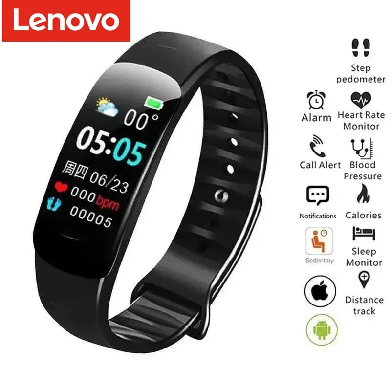 Lenovo C1 Plus Smart Watch uomo donna Bluetooth contapassi braccialetto sportivo fitness tracker frequenza cardiaca pressione sanguigna sonno