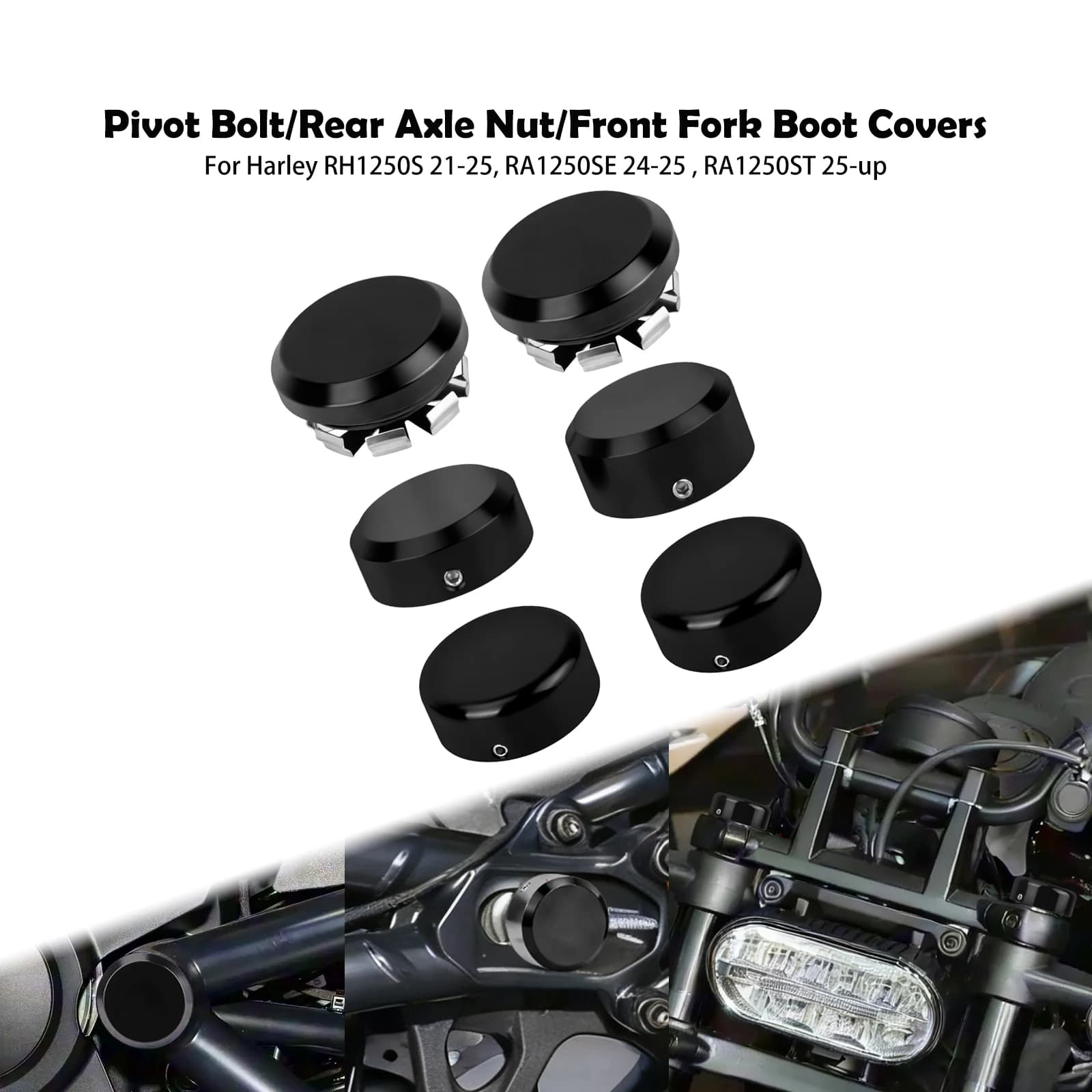 Moto Assale Posteriore Dado Copertura Forcellone Perno Bullone Tappi Forcella Anteriore Boot Slider Shock Coperture Per Sportster S RH1250S 21-25 RA1250