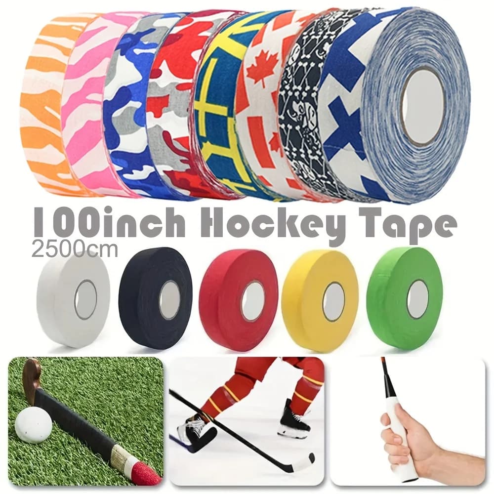 1 rotolo di nastro adesivo per hockey adesivo resistente adatto per nastro di riparazione per bastoncini da hockey su ghiaccio per hockey su ghiaccio per bastoncini e pattini