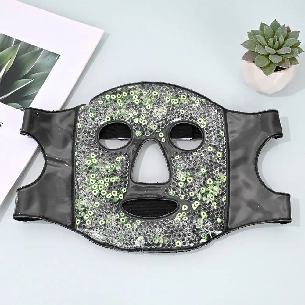 Refreshing Gel Mask for Anti-Fatigue Eyes, Reduces the Gonfior of the Face, with Gel Pearls, Cold and Warm Compression Reusable for Sleeping