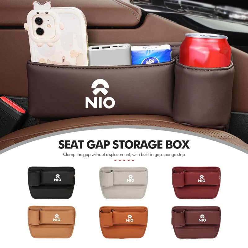 Multifunctional Car Seat Gap Storage Box Water Cup Holder For NIO ES6 EC6 ES8 2018-2024 ET7 EP9 Eve ET5