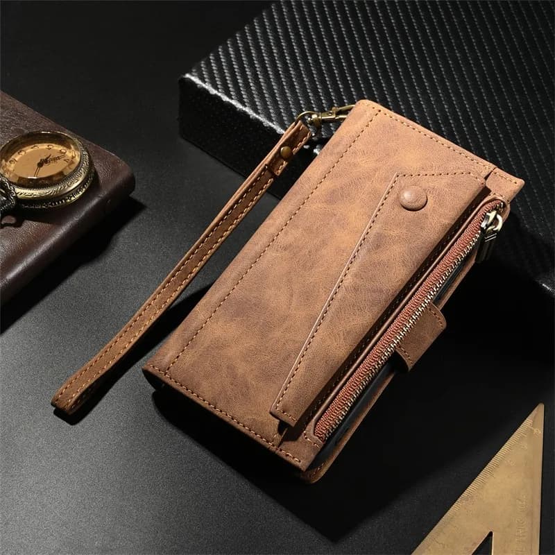PocoF2 F3 F4 F5 F6 Pro 5G Custodia in pelle con cerniera RFID Portafoglio con tracolla Carta Fonda per Xiaomi Poco M3 M5s M6 C65 Copertina del libro