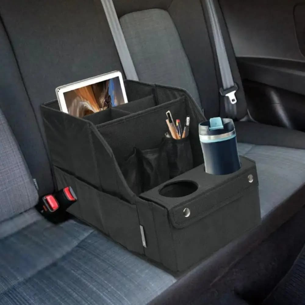Organizer Antiscivolo per Sedile Auto, Pieghevole in Materiale Oxford, Organizer per Bagagliaio Auto Impermeabile con Tasche Multiple, Scatola Portaoggetti