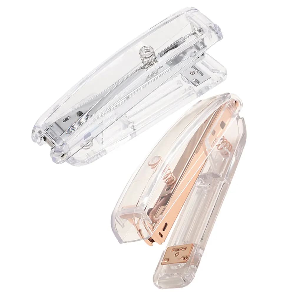 2Pcs Small Stapler Mini Compact Creative Office Desk Staplers Lightweight Handheld Paper Staplers Smooth Jam-Free