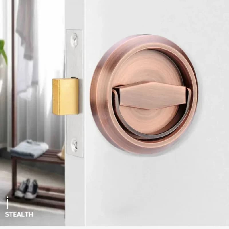 Durable Stainless Steel Pull Ring Invisible Lock Indoor Concealed Single and Double Sided Invisible Door Lock Embedded Door Lock