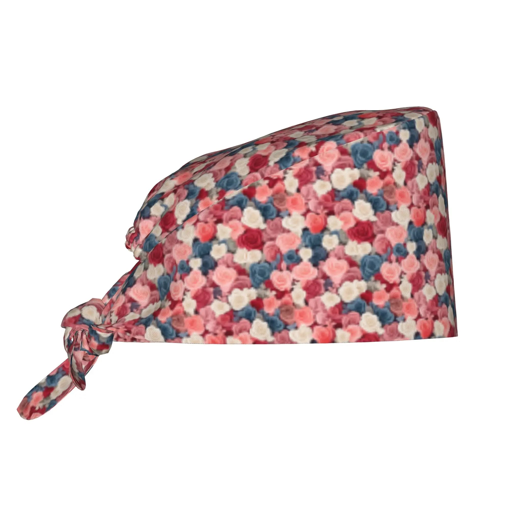Rose Flowers Valentine Working Cap Surgical Hats Men Women Floral Explosion Operating Room Cap Operator Hats Lab Works Hat