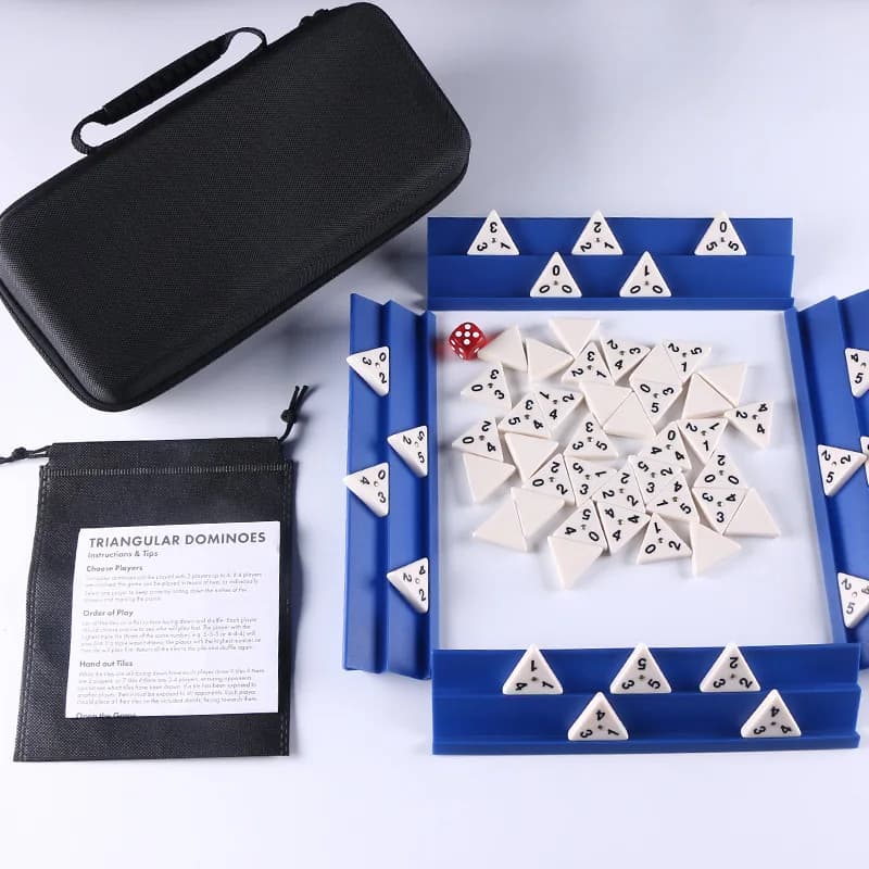 Portable Triangle Mahjong Tiles - Durable Melamine Number Game, Family Rummy Card & Table Domino Set Leisure & Entertainment