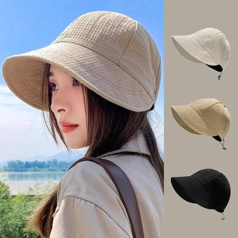 【IIOO】Women's Solid Color Bucket Hat, Sunscreen Outdoor Sports Casual Bucket Hat, Ideal Choice For Gifts