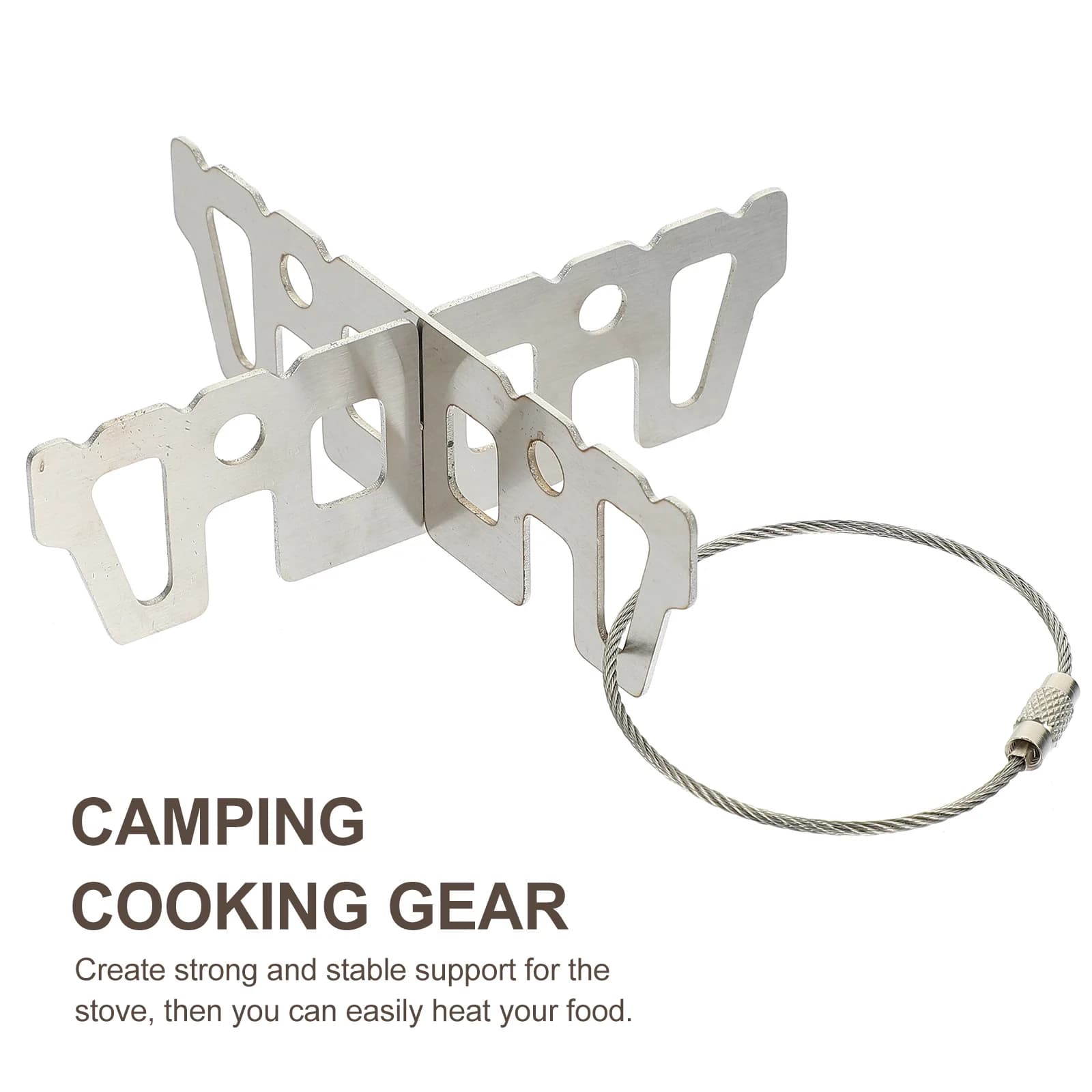 Supporto portatile Argento Leggero Resistente alle alte temperature Supporto per fornello da campeggio Attrezzatura da cucina all'aperto per fornello ad alcool