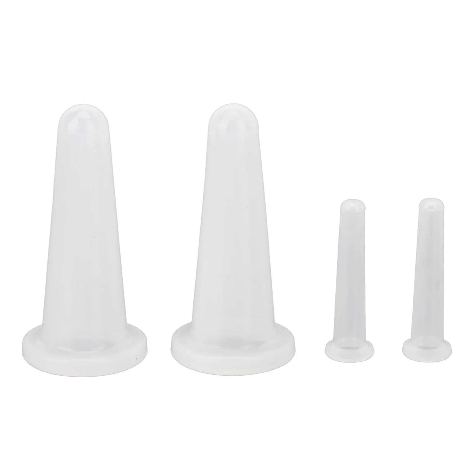 Set di coppette per il viso 4 pezzi Set di terapia per coppettazione bianca con aspirazione sottovuoto per massaggio in Silicone per uso domestico cosmetico Set di coppette per coppettazione sottovuoto
