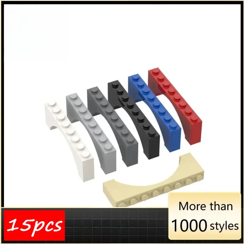 15PCS High-Tech Assemblare Particelle 16577 3308 1x8x2 Arco Mattoni Building Blocks Kit Parte Sostituibile Giocattolo Per I Regali Dei Bambini