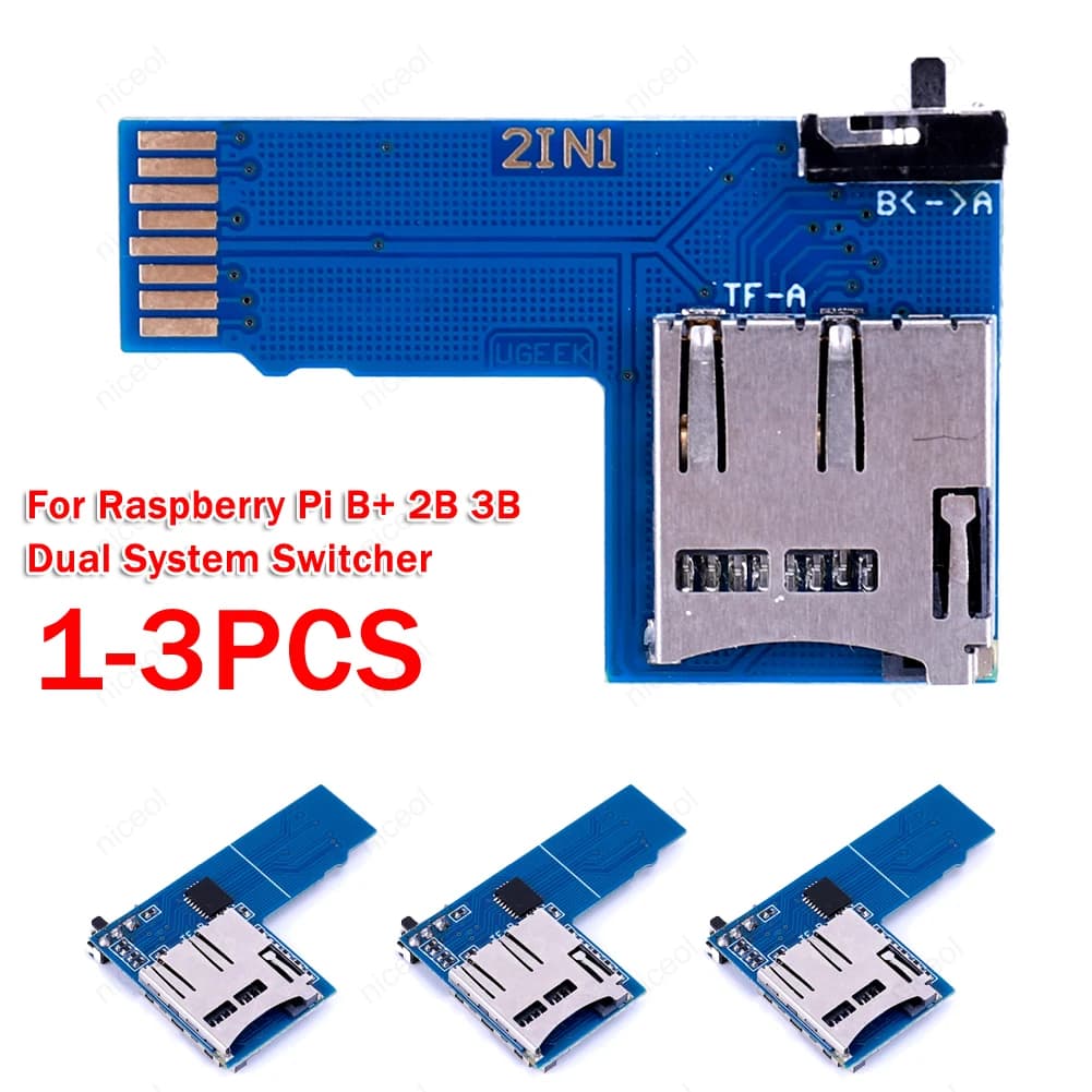2-in-1 Dual System Switcher Micro SD/TF Card Memory Card Micro SD Dual System Switcher for Raspberry Pi B + 2B 3B