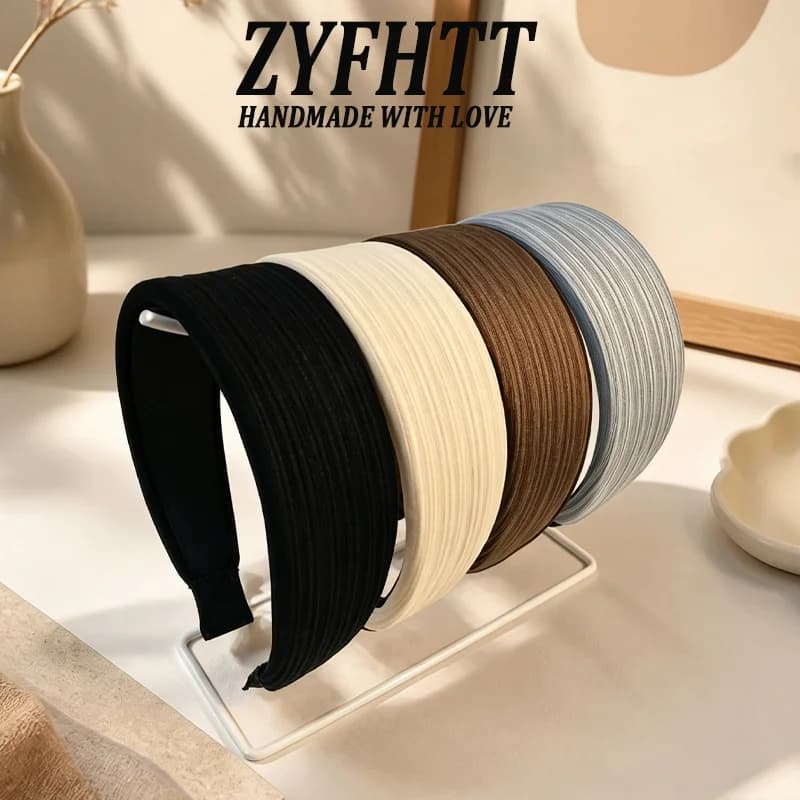ZYFHTT Solid Color Wide Edge Thick Sponge Headband For Women Korean Style Wash Face Head Band Fashion Girl elegant Hair Hoop