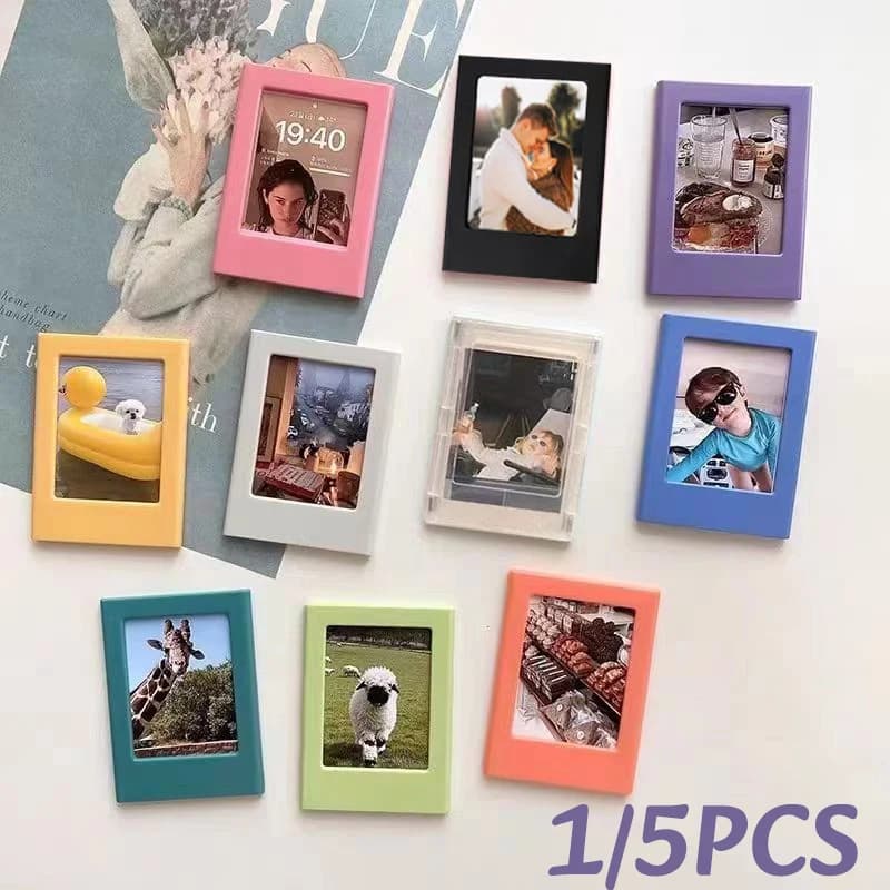 1/5PC Cornice per foto magnetica Magneti per frigorifero Divertente frigorifero Piccola cornice magnetica per foto per mini documenti di pellicola Ornamenti per ufficio domestico