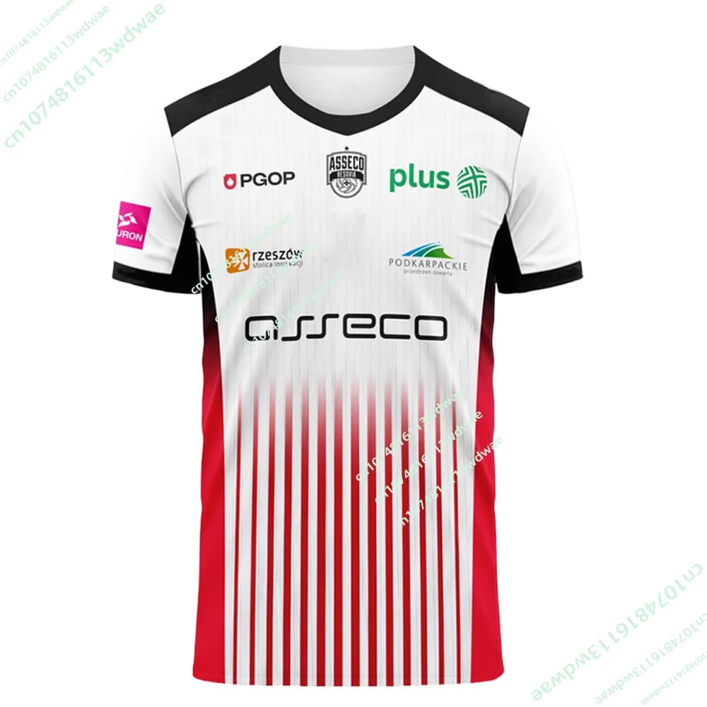 2026 Asseco Resovia New Collection Polish Volleyball Casual T-shirt for Men and Child, Special Jersey Drying Fast for Cheerleading Teams
