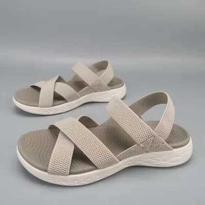 Sandali da donna con fascia elastica, scarpe sportive da spiaggia, leggere, con assorbimento degli urti, comode, con fondo morbido, slip-on, mocassini casual