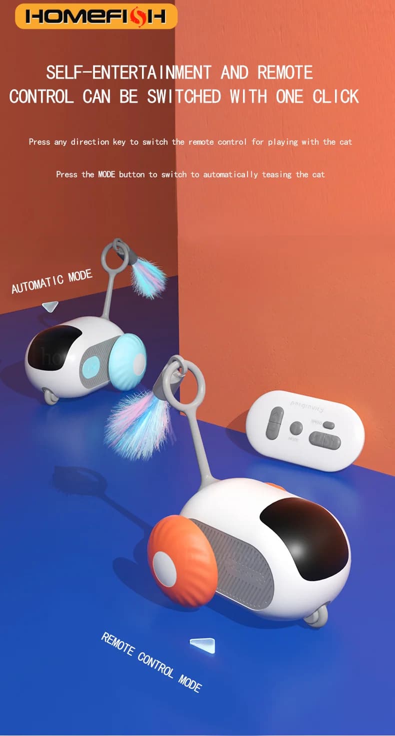 Smart Cat Car 2 mode Auto remote controlled in automatic movement for cats Dogs Interactive game Training for kittens Supplies for pets