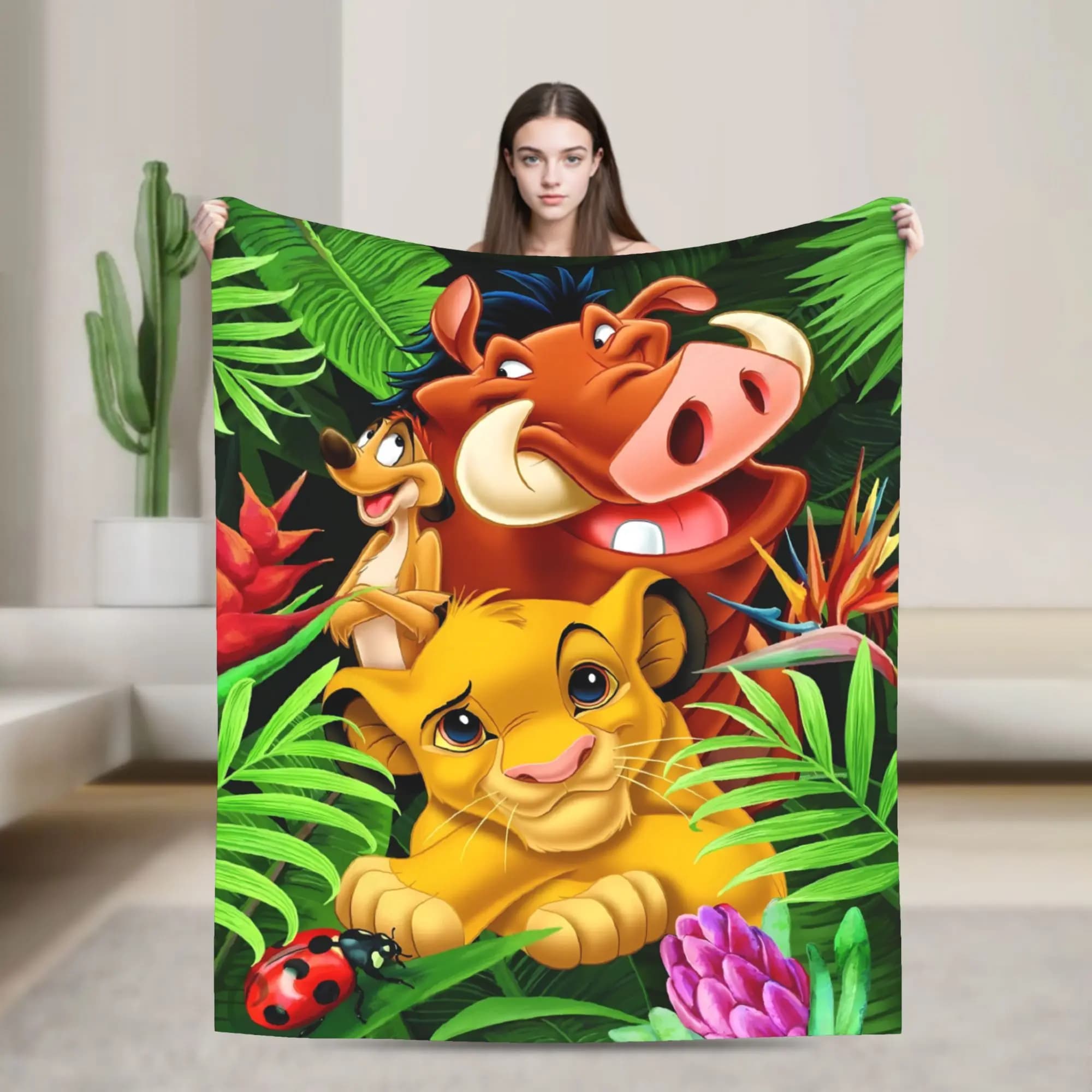 Coperta calda Ragazze Ragazzi Decorativi Simba Re Leone Coperta da tiro Copriletto in flanella Sedia Divano letto Tendenza di strada Copridivano