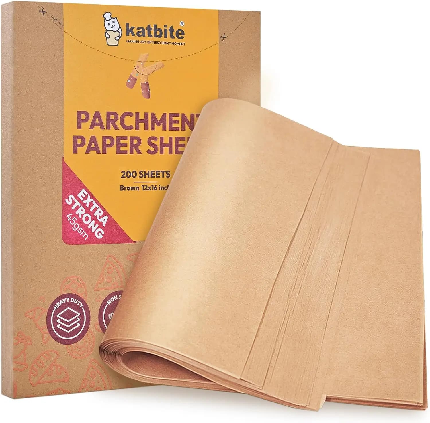 200Pcs 12x16 In Unbleached Parchment Paper for Baking, Precut Sheets, Heavy Duty Flat, Half Sheet for Cookies, Air Fryer, Oven