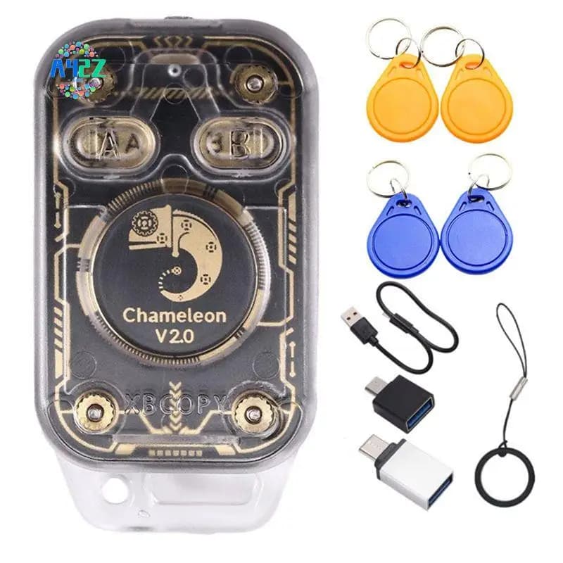 A42Z-Chameleon V2.0 RFID Smart Chip Reader Emulatore NFC Duplicatore 125K 13.56Mhz Decodifica scheda + 4XCUID Portachiavi Chameleon Ultra