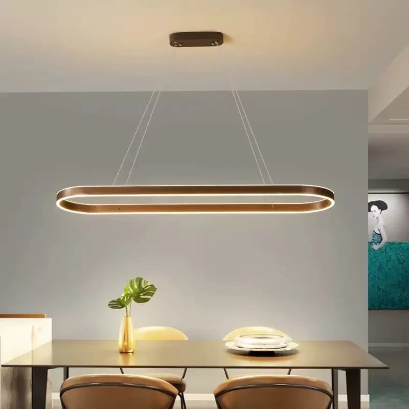 Lampade a Sospensione LED ad Anello in Metallo Stile Nordico, Eleganti e Semplici, per Decorazione Casa, Ristorante, Cucina, Villa, Bar, Ingresso