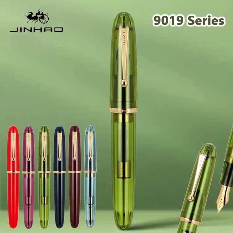 Jinhao 9019 Penna Stilografica Trasparente Penna In Resina di Lusso 0.5/0.7mm Pennino Scrittura Penne A Inchiostro Cancelleria Ufficio Affari Materiale Scolastico