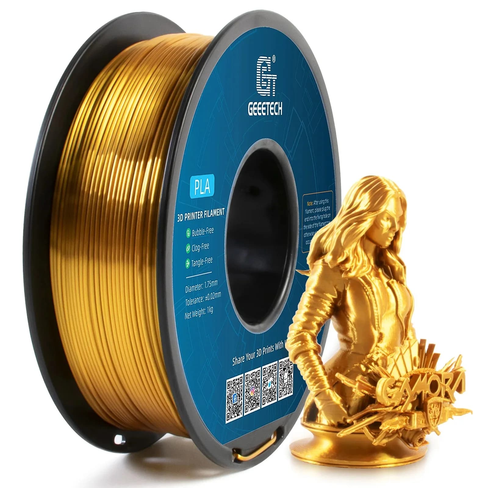 GEEETECH 1 roll/1 kg 1,75 mm PLA Silk PLA Filament Vacuum packaging Expatches Various colors for 3D printer Fast shipping