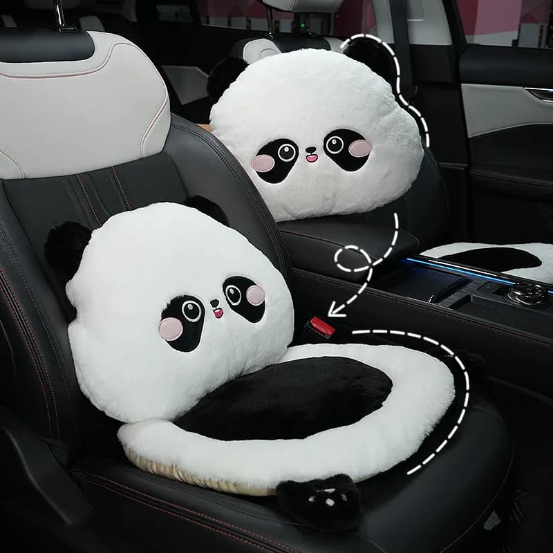 Bearing for Winter Seats in Panda Shape, Cute and Comfortable, Interior Accessories for Auto, Soft and Creative Universal Seat Cover