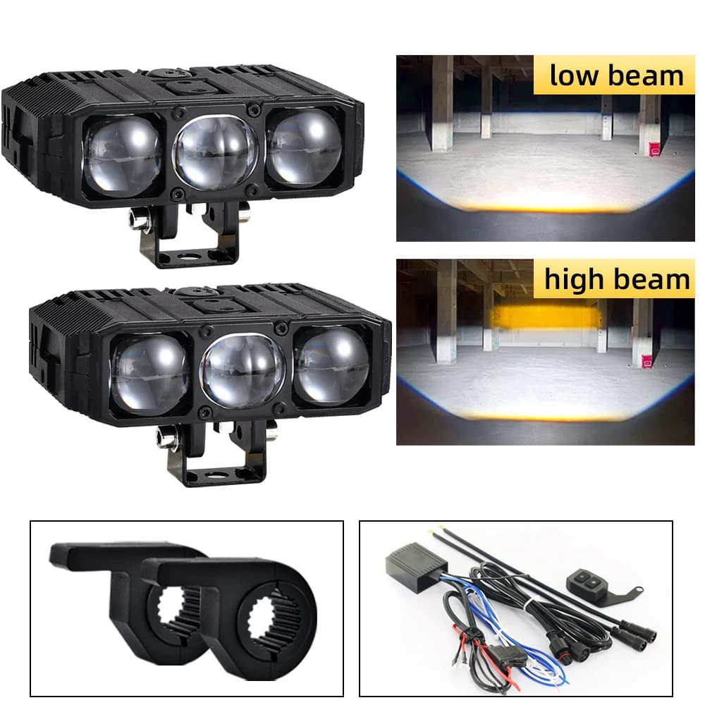 Faro LED per moto 12V faro per moto ad alta luminosità per auto LED esterno con messa a fuoco faretto ausiliario ad alta potenza 160W