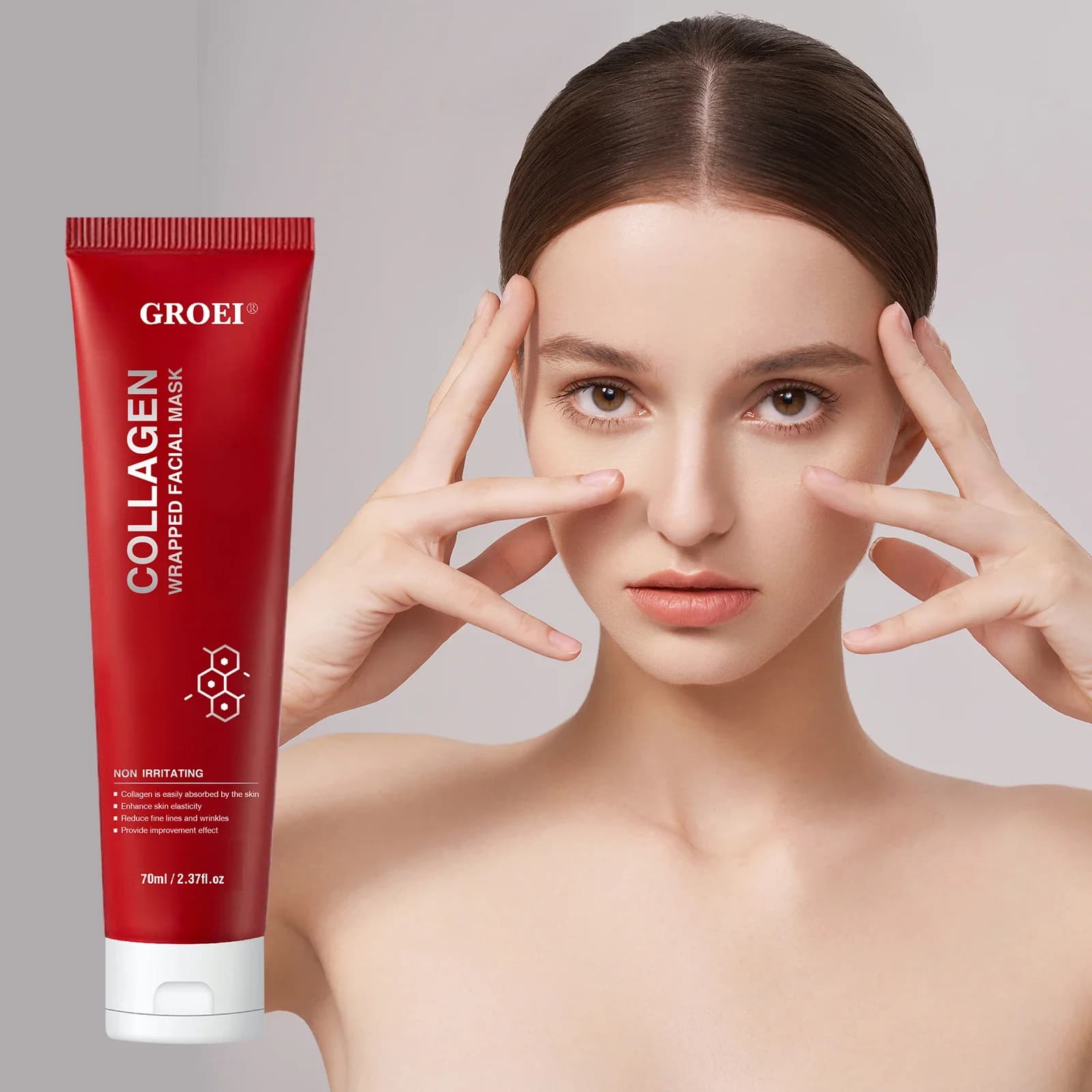 Mask peel off wrapping to Korean collagen, hydration and anti-wrinkles, hydrolyzed collagen nutrition, skin firming