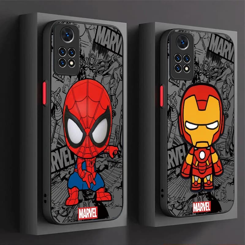 Cover per Telefono in PC Rigido Opaco con Versione Q di Marvel per Xiaomi Redmi Note 15 14 13 12 11 10 9 Pro Plus 4G 5G 12S 11S 10S 9S