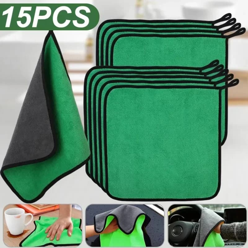 5/15pcs Microfiber Cleaning Towel Car Cleaning Cloths Car Detailing Drying Microfiber Towel Household Washing Wipe Rag Tool