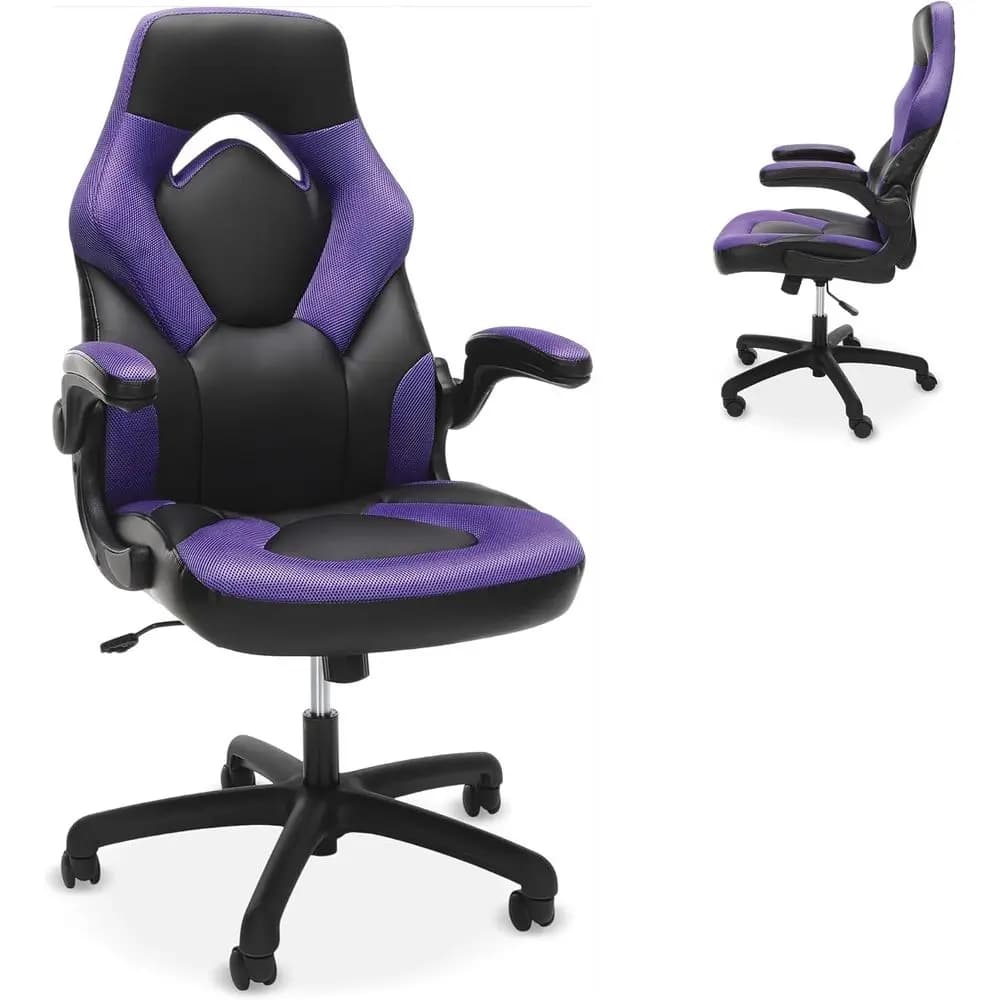 Sedia da Gaming Ergonomica con Schienale Alto, Supporto Lombare e Braccioli Regolabili per Adulti