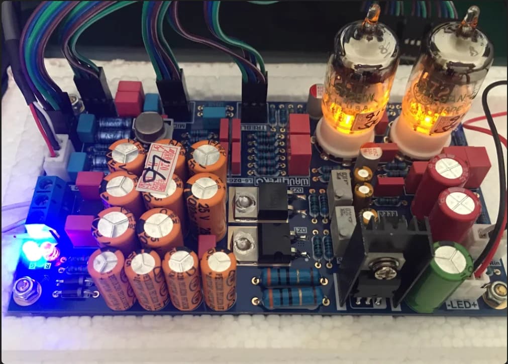 GHXAMP L6 Hi-Fi GE5725 Preamplificatore valvolare Scheda tono Ferro sigillato Op-Amp Suono tubo caldo con servo alimentatore Doppio AC15V