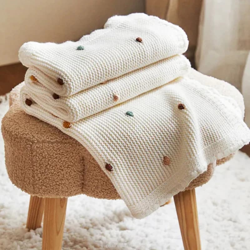 Coperta per neonati lavorata a maglia per neonato Swaddle Wrap Culla Coperta per passeggino Coperta per divano Articoli per bambini in cotone Madre Bambini