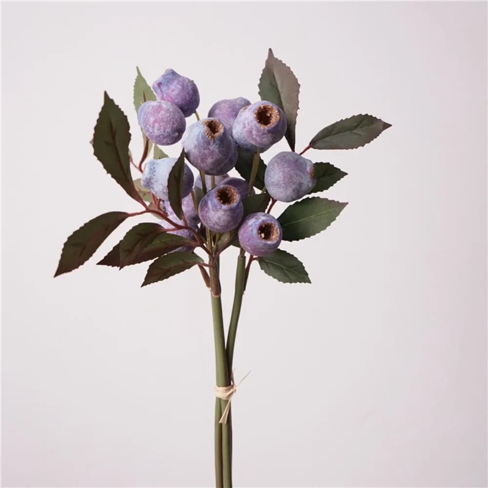 Handmade Artificial Eucalyptus Berries Plastic Foliage Green Plants Red-flowering Gum Branch Real Touch Simulation Gum-nut