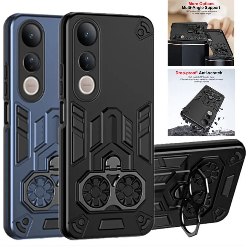 Live Case V50 Lite 5G V50e Protective Case Military Grade Anti-shock Armour Metal Ring Cavalletto Fundas Coque