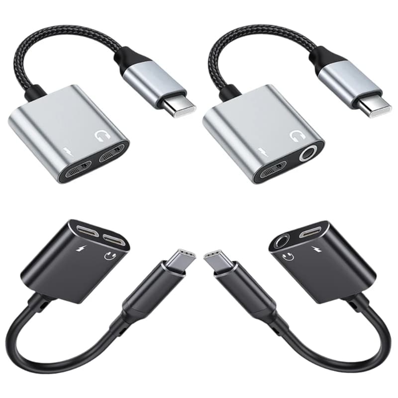 L41E Travel 2 in 1 Type C to 3.5mm Charging Converter Adapter Cable Wire HiFi Sound Transmission For Digital Gadget