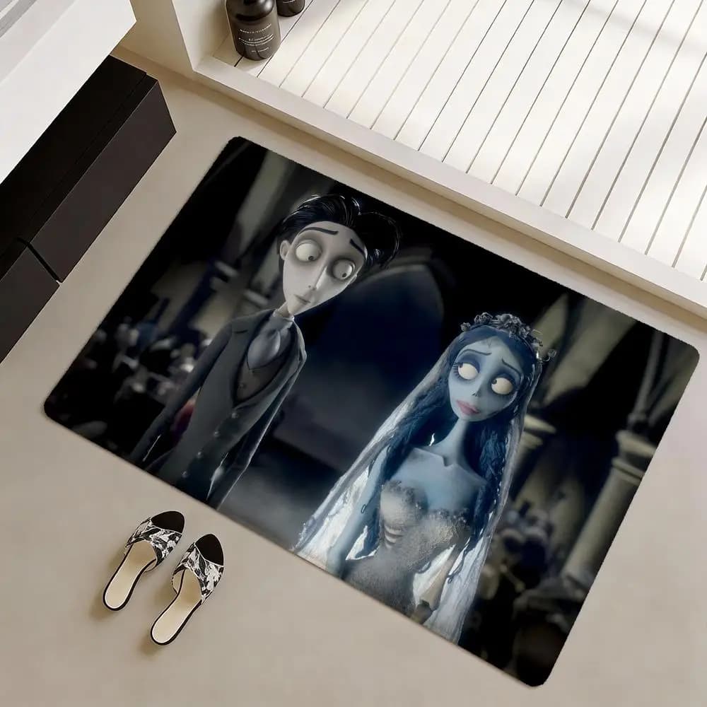 C-Corpse B-Bride Cartoon Floor Mat Anti-slip door pad in soft flannel - thickened carpet for home and living room furniture