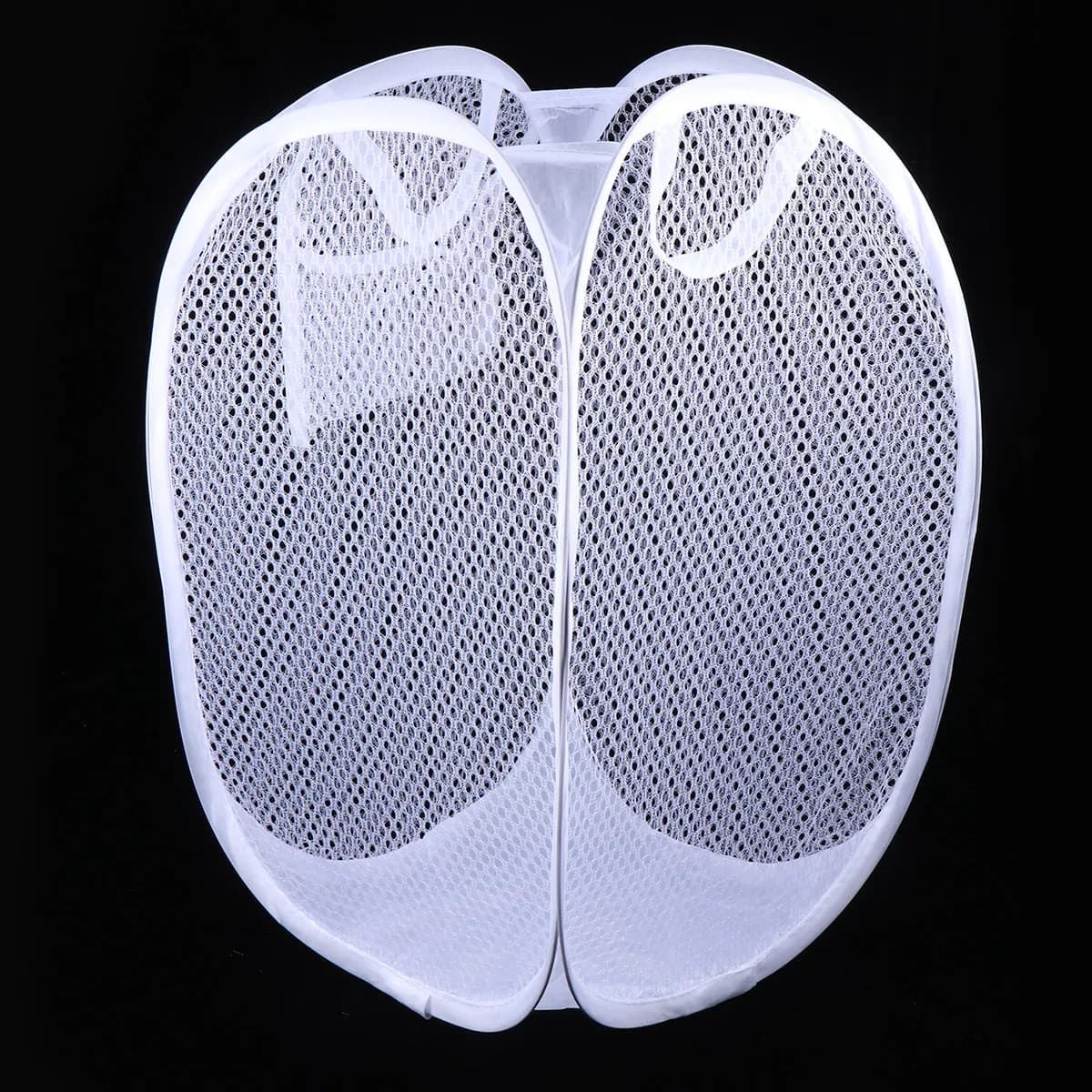 Cesto per biancheria pieghevole da 2 pezzi, borsa portaoggetti in rete traspirante, portatile, per la casa, vestiti, coperte, snack, organizer