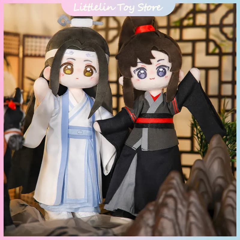 Genuine Mo Dao Zu Shi Travel With You Series 23cm Wei Wuxian & Lan Wangji Cotton Doll With Skeleton Plush Toys Peripheral Gift